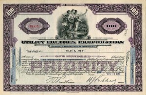 Utility Equities Corporation - Stock Certificate